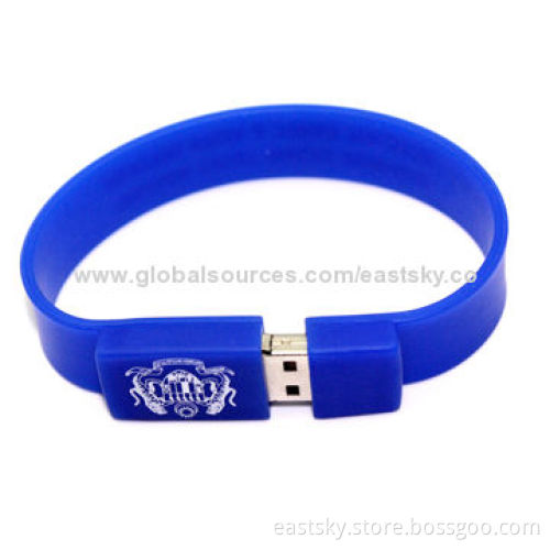Silicone Wristband USB Drive, Data Retention Over 10 Years, More than 1,000,000 Times Data